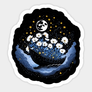 Dreamy Daisies and Starry Night Sticker